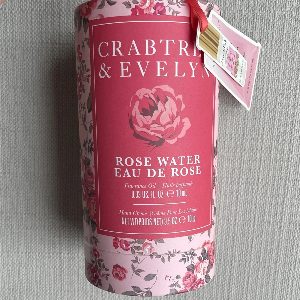 Crabtree & Evelyn Rose Water fragrance oil hand therapy gift Set